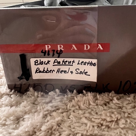 PRADA black patent leather boots with rubber heel and sole - Picture 8 of 8
